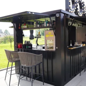 a perfect picture of a nice decorative container bar on a yard